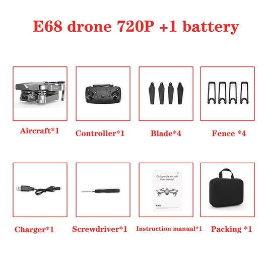 E68 HD wide angle 4K drone