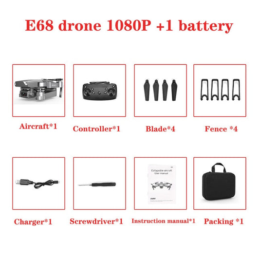 E68 HD wide angle 4K drone