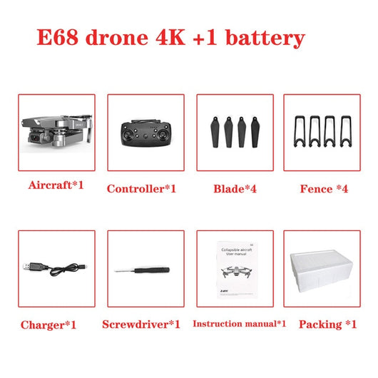 E68 HD wide angle 4K drone