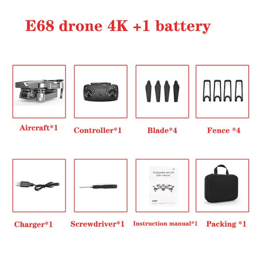 E68 HD wide angle 4K drone